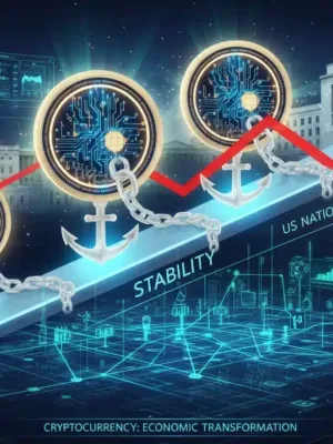Representación visual del impacto de las stablecoins en la deuda nacional, mostrando una reducción del 15% proyectada para 2026.